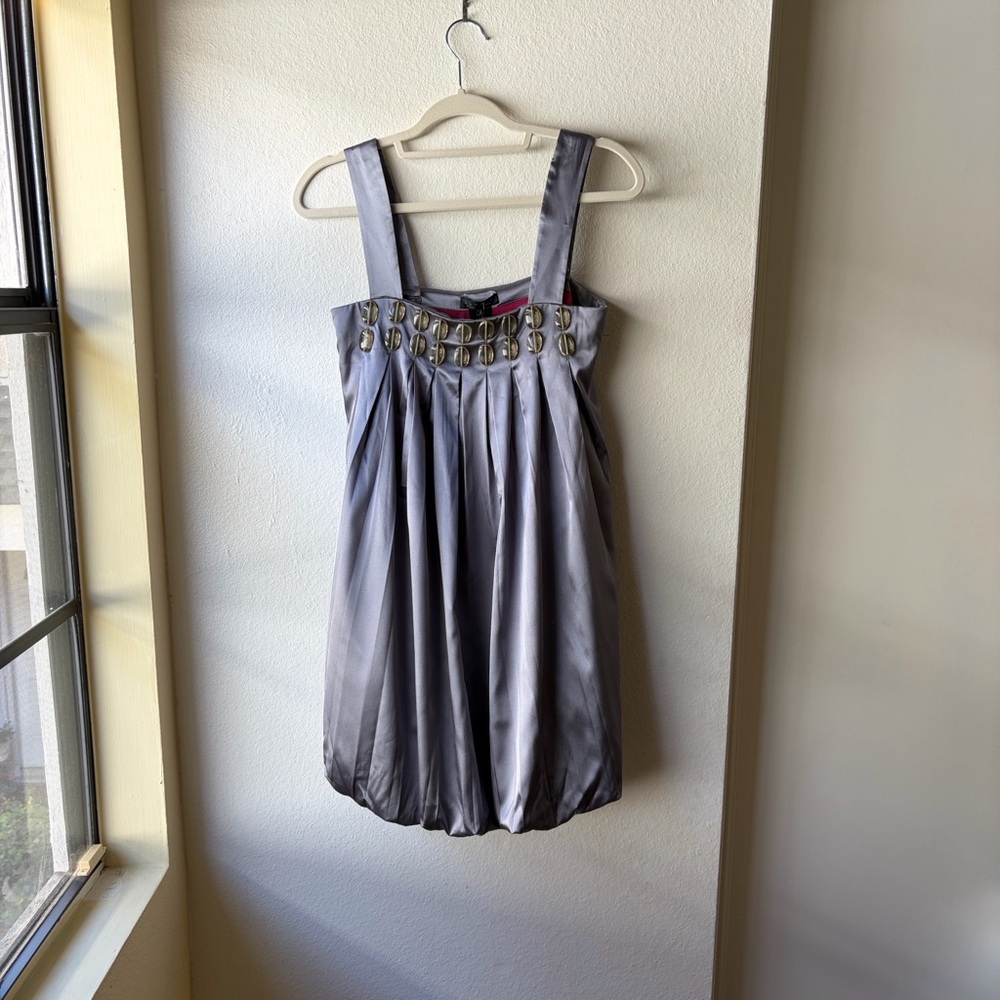 Stylish Silver Pleated Dress